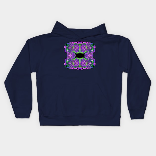 Alien madness in galaxy mayan ufo pattern ecopop Kids Hoodie by jorge_lebeau